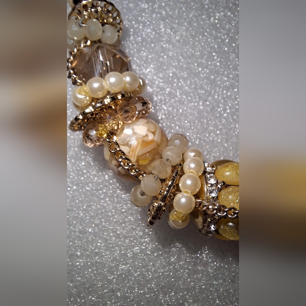 Ann Taylor Statement Rustic Unique Necklace Adjustable-note Flaw - Picture 9 of 13